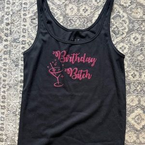 Women’s tank custom glitter design XL WORN ONCE